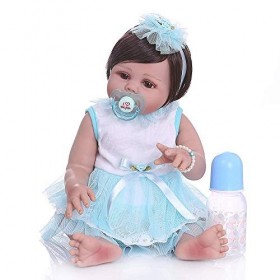 Nouveau 49CM Enfant en Bas âge Nouveau-né Bebe poupée Reborn bébé Fille en Peau bronzée Corps Complet Silicone Doux réaliste 
