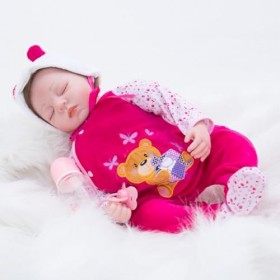 Poupées Reborn en Silicone pour Fille, Yeux Ouverts, 55,9 cm de Haut, Qui ressemblent à de Vrais Jouets Faits à la Main, avec