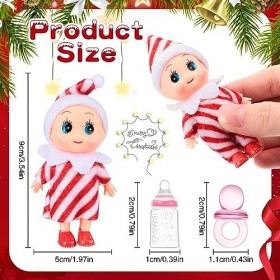 Jenaai Ensemble de 108 mini elfes avec 36 petites poupées en peluche, 36 bouteilles de lait elfe et 36 tétines elfes, jouet e