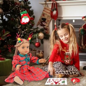 UNICORN ELEMENT Lot de 8 poupées de Noël pour fille de 45,7 cm avec chaussures et accessoires de Noël – 45,7 cm – Vêtements d