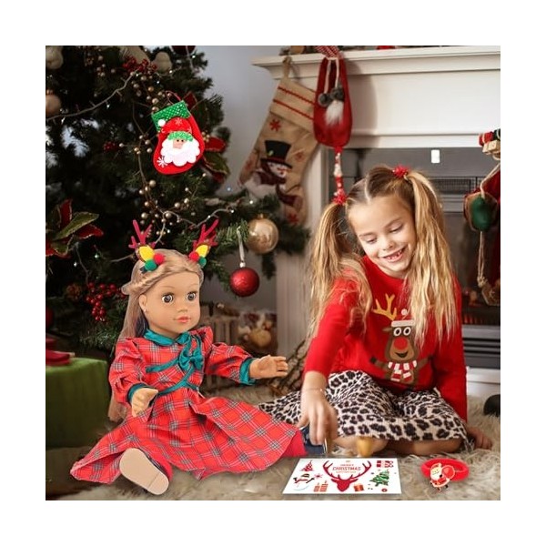 UNICORN ELEMENT Lot de 8 poupées de Noël pour fille de 45,7 cm avec chaussures et accessoires de Noël – 45,7 cm – Vêtements d