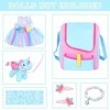 Accessoires de poupée pour fille de 45,7 cm avec sac de transport + robe + 2 épingles à cheveux + autocollant bleu + bracelet