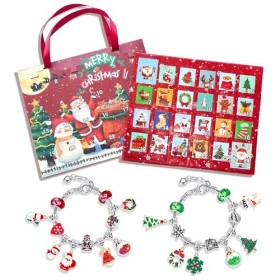 Calendrier de lAvent Noël Bracelet Filles, Cadeau de Noël pour Filles 5 6 7 8 9 10 11 12 Ans, Faire des Bracelets Perles Sur