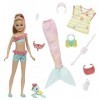 Barbie Poupée Stacie de Barbie Mermaid Power avec 10 Éléments dont une Queue de Sirène, des Vêtements, un Animal et des Acces