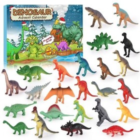 Calendrier de Lavent Enfant 2023 Dinosaure - 24pcs Jouet Dinosaures Figurine Cadeau Noel Surprise pour Garçon 3-8 Ans