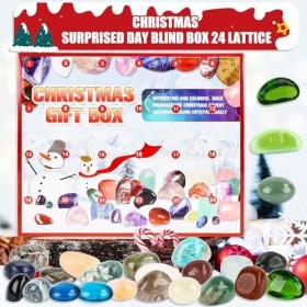 Calendrier de lAvent 2023 pour enfants - Cristaux - Compte à rebours - 24 pierres précieuses naturelles et minéraux à collec