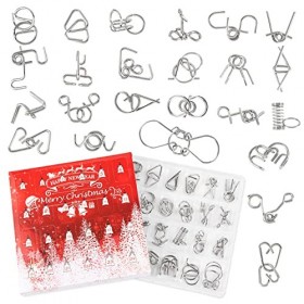 Bulnqyk Calendrier de lAvent 2023 pour les enfants, 24 pièces Puzzle en fil métallique, calendrier de compte à rebours de No
