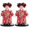 Garneck 2 Pièces Geisha Poupée Figurine Geisha Figurine à Collectionner Kokeshi Poupée Poupée à Collectionner Asiatique