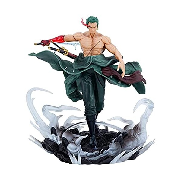 REOZIGN One Piece Anime Figure, Roronoa Zoro 28cm / 11inch Personnage de Dessin Animé Modèle Figure Statue Anime Collection F