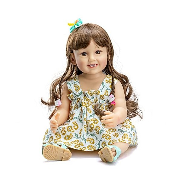 22 Pouces 55 cm Réaliste Poupée Reborn Baby Dolls Tout Le Corps Silicone Souple Poupée Bebe Reborn Jouet de Bain étanche Fill