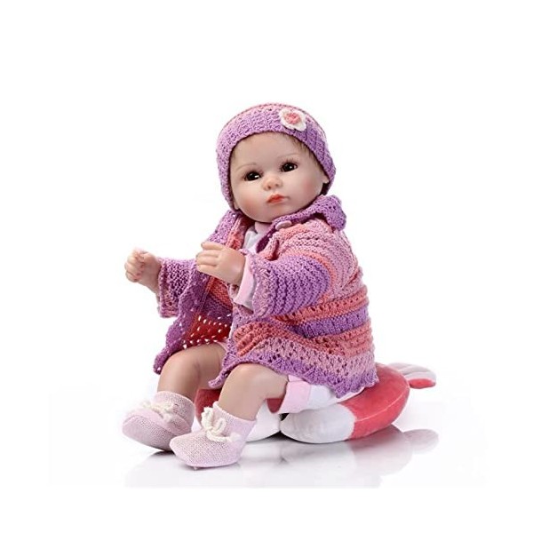 17 Pouces 42cm Poupées Reborn Bébé Silicone Souple Réalistes Nouveau-nés Yeux Ouvert Fille Baby Dolls Cadeau de Noël Jouet Fa