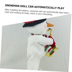 ibasenice 2 Pièces Électrique Bonhomme De Neige Poupée De Noël en Peluche Danse Bonhomme De Neige Jouets Noël Table Bonhomme 