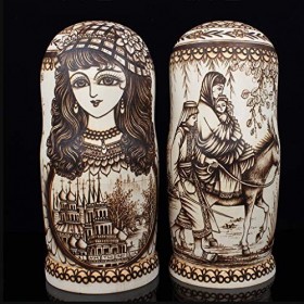 Poupée gigogne Poupées de nidification exquises 10 pcs poupée russe empiler des jouets éducatifs à la main nichés pour enfant