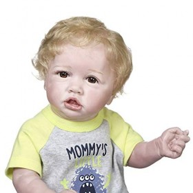 Réaliste Reborn bébé garçon poupée avec Yeux Bruns Silicone Corps Complet Cadeau danniversaire pour garçons Filles Enfants p
