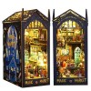 Spilay Kit de meubles miniatures en bois pour maison de poupée, mini maison de poupée faite à la main avec boîte à musique et