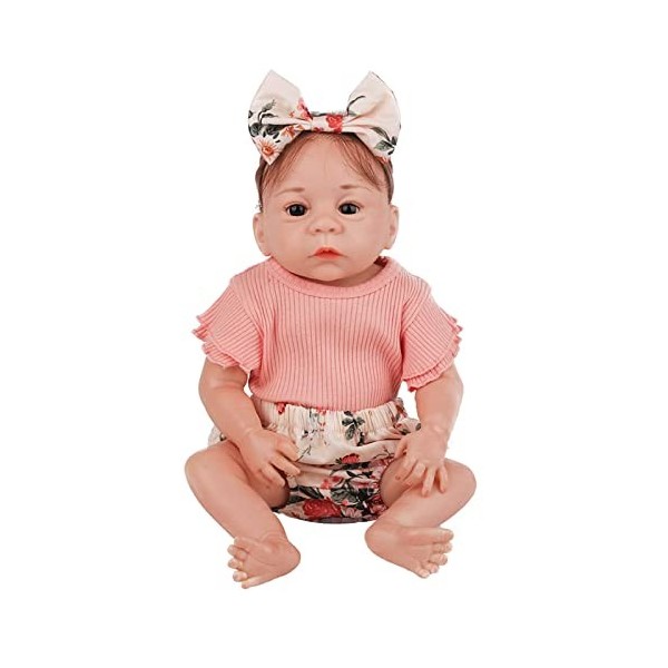 Reborn Baby Dolls Girl 50,8 cm Adorable réaliste à la Main en Silicone Doux/Tissu bébé Tout-Petit Nouveau-né poupées, Tissu p