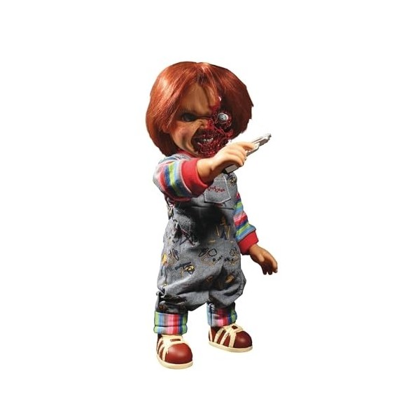 Mezco Toys Chucky Jeu d´Enfant 3 poupée parlante Designer Series Pizza Face Chucky 38 cm