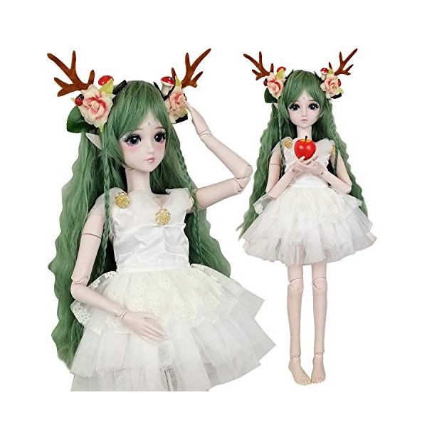 EVA BJD Green Deer 1/3 BJD Doll Spirit Demon Girl 24inch 60cm 19 Ball Jointed Dolls Baby Doll Toy Gift for Child