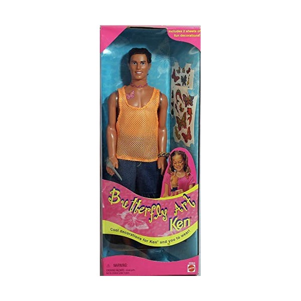 1998 Barbie - Butterfly Art Ken - avec 2 planches de stickers Papillons - Poupée Doll Collector Special Edition 22995