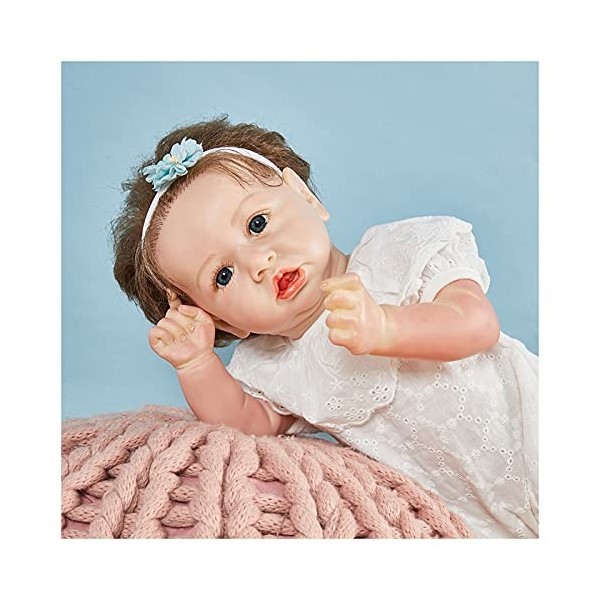 Poupées Reborn de 55 cm, poupées Reborn en silicone pour tout-petits - Yeux ouverts - Cadeaux pour petites filles et enfants