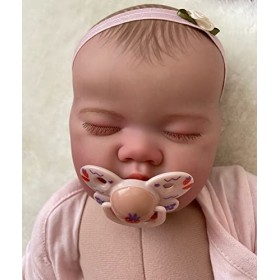 Poupées Reborn Filles 20 Pouces 50 Cm Réaliste Nouveau-Né Bébé Poupées Yeux Fermés Bébés Endormis Corps Doux en Silicone Bébé
