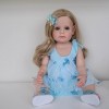 Reborn Baby Doll Corps Complet Silicone Vinyle 22 Pouce Cheveux Blonds Anatomiquement Correct Bébés Filles Lavable Reborn Tod