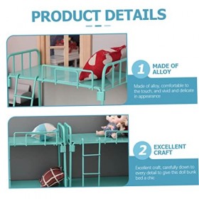 ifundom 4 Pièces Lit Superposé Mini Moule Mini Lit Fournitures Miniatures Lits De Poupée Meubles De Maison De Poupée en Bois 