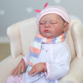 Poupées Nouveau-Nées Qui Semblent Réelles, 19 Pouces, Réalistes, en Vinyle De Silicone, Bébés Filles Endormies avec Corps Dou
