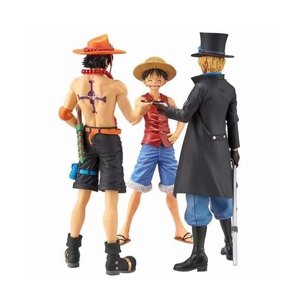 REOZIGN Figurines One Piece, Luffy, Ace, Sabo Figure Statue 20cm / 7.9inch Action Figure Cartoon Poupée Jouets Anime Collecti