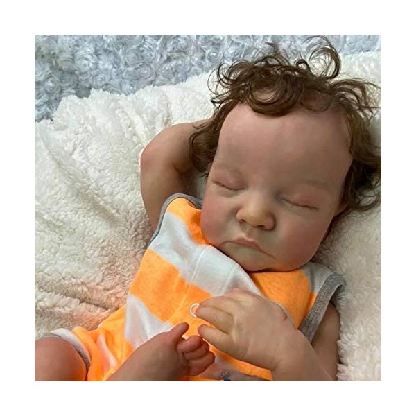 Reborn Baby Dolls Preemie Boy 19 Pouces Dormir Réaliste Nouveau-Né Bébé Poupée Qui Semble Réel avec Corps en Tissu Doux + Mem