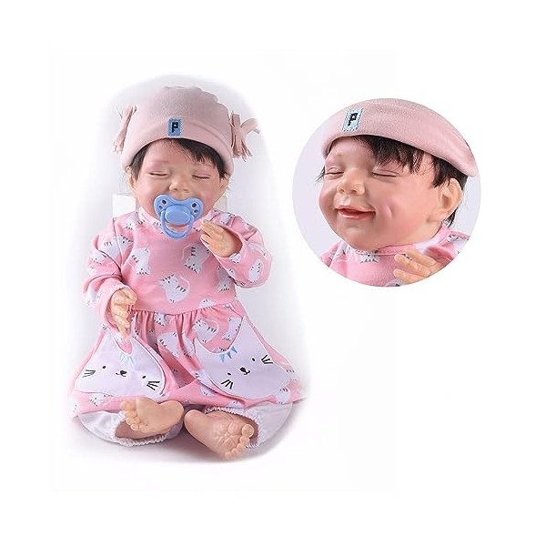 VVLXRIC PoupéE Nouveau Né, 18 Pouces Lavable BéBé Reborn RéAliste en Silicone, Convient Aux Enfants De Plus De 3 Ans,C