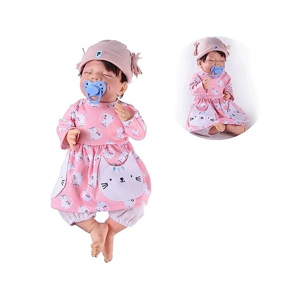 VVLXRIC Reborn Baby, 18Pouces 46Cm éTanche Poupee Reborne Silicone Fille, Cadeau De Vacances,B