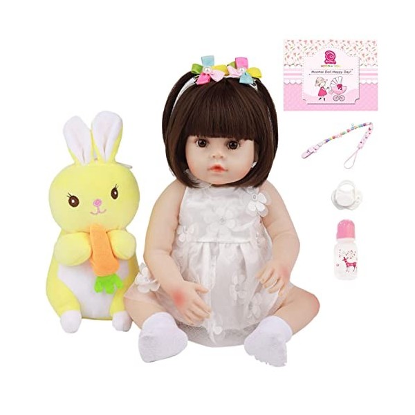 Poupée Reborn Fille 18" 48 Cm , Elle Ressemble À Un Vrai Bébé, Lisse, Douce, Jolie Fille, Poupées pour Tout-Petits, Jouets p