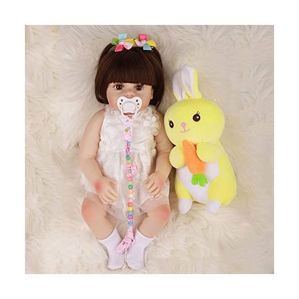 Poupée Reborn Fille 18" 48 Cm , Elle Ressemble À Un Vrai Bébé, Lisse, Douce, Jolie Fille, Poupées pour Tout-Petits, Jouets p