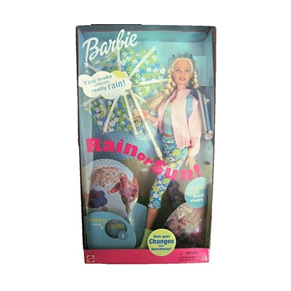 Barbie Rain or Sun! Doll with Rain Gear and Beach Wear