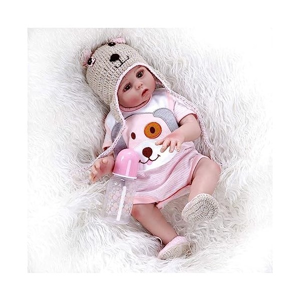 Bébé Reborn Réaliste Garcon 46 Cm - 18Pouces Silicone Souple Vinyle Vrai Vie Fait Main Reborn Bebe Fille Toddler Jouet Cadea Amz B