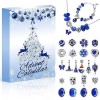 Calendrier de lAvent 2023 Bijoux pour Femmes - 24 pièces joyeuses de Noël DIY bracelets & colliers avec des perles de charme