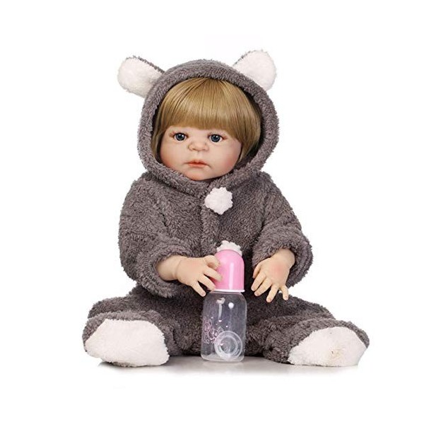 Réaliste Reborn Bébé Poupées Belle Fille Aux Yeux Bleus 57CM Poupée Corps en Silicone Garçon Tout-Petit Bébé Enfants Jouet Ca