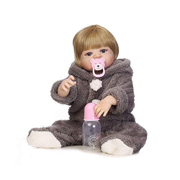 Réaliste Reborn Bébé Poupées Belle Fille Aux Yeux Bleus 57CM Poupée Corps en Silicone Garçon Tout-Petit Bébé Enfants Jouet Ca