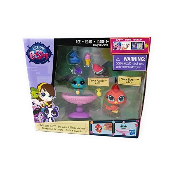 Littlest Pet Shop, Bath Time Fun Set [2 Birds and Birdbath] by HASBO