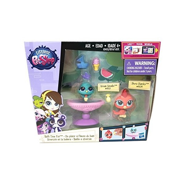 Littlest Pet Shop, Bath Time Fun Set [2 Birds and Birdbath] by HASBO