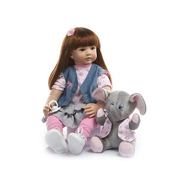 Reborn bébé poupées 24 Pouces 60 cm Silicone Souple Reborn Bambin garçon poupée Tissu Corps Vraie Vie comme Regarder Nouveau-