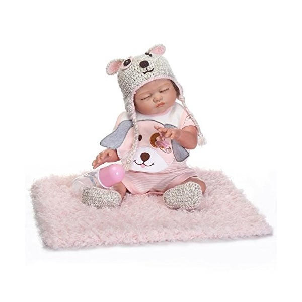 Poupées Reborn Silicone Full Body 20 Pouces Dormir Bébé Nouveau-né Poupées Yeux Fermés Poupées Bébé Réalistes Qui Ressemblent