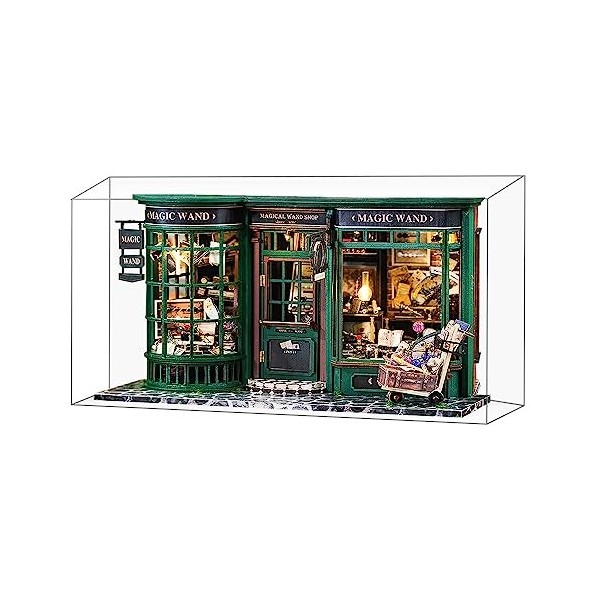 Fsolis Kit de maison de poupée miniature à faire soi-même avec meubles, kit de maison miniature en bois 3D avec housse anti-p