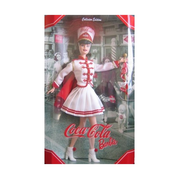 Mattel Barbie poupée Brune - Coca COLA Collector Edition LA Majorette Pom-Pom Girl Cheerleader - 2001