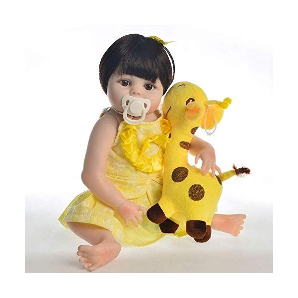 XCTLZG 19 Pouces Full Body Silicone Vinyle Poupée Reborn Réaliste Reborn Bébé Poupée À La Main Réaliste Bébés Poupées Filles 