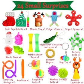 Lubibi Fidget Toys Calendrier De lAvent 2023, 24 surprises Noël, Fidget Toys Calendrier de Compte à Rebours, Anti-stress, Se