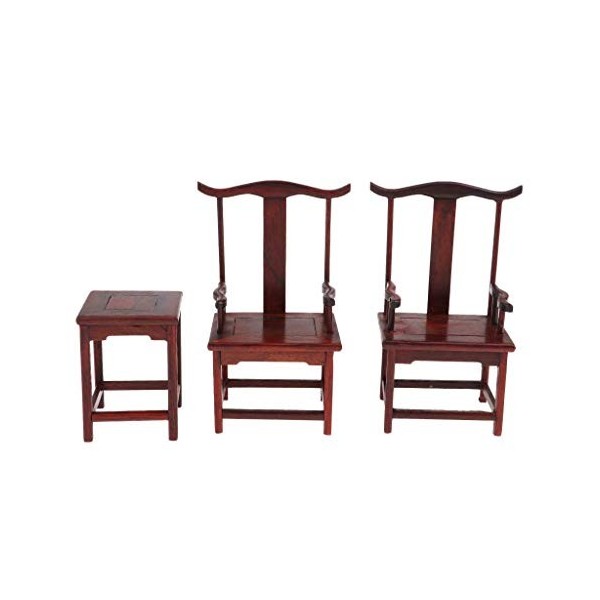 yunyu Meubles de Maison de poupées, Ensemble de Mini-Table et chaises de Style Chinois à léchelle 1 6 - Mobilier Miniature d