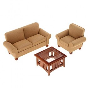 Meubles de maison de poupées, 1 12 Échelle de canapé de maison de poupée Table dextrémité en bois Tabouret Siège de chaise p