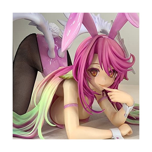 RAKUFY Figurine ECCHI - Jibril - Bunny Ver. - 1/4 - Figurine complète - Modèle en PVC - Poupée de Collection de Personnages a